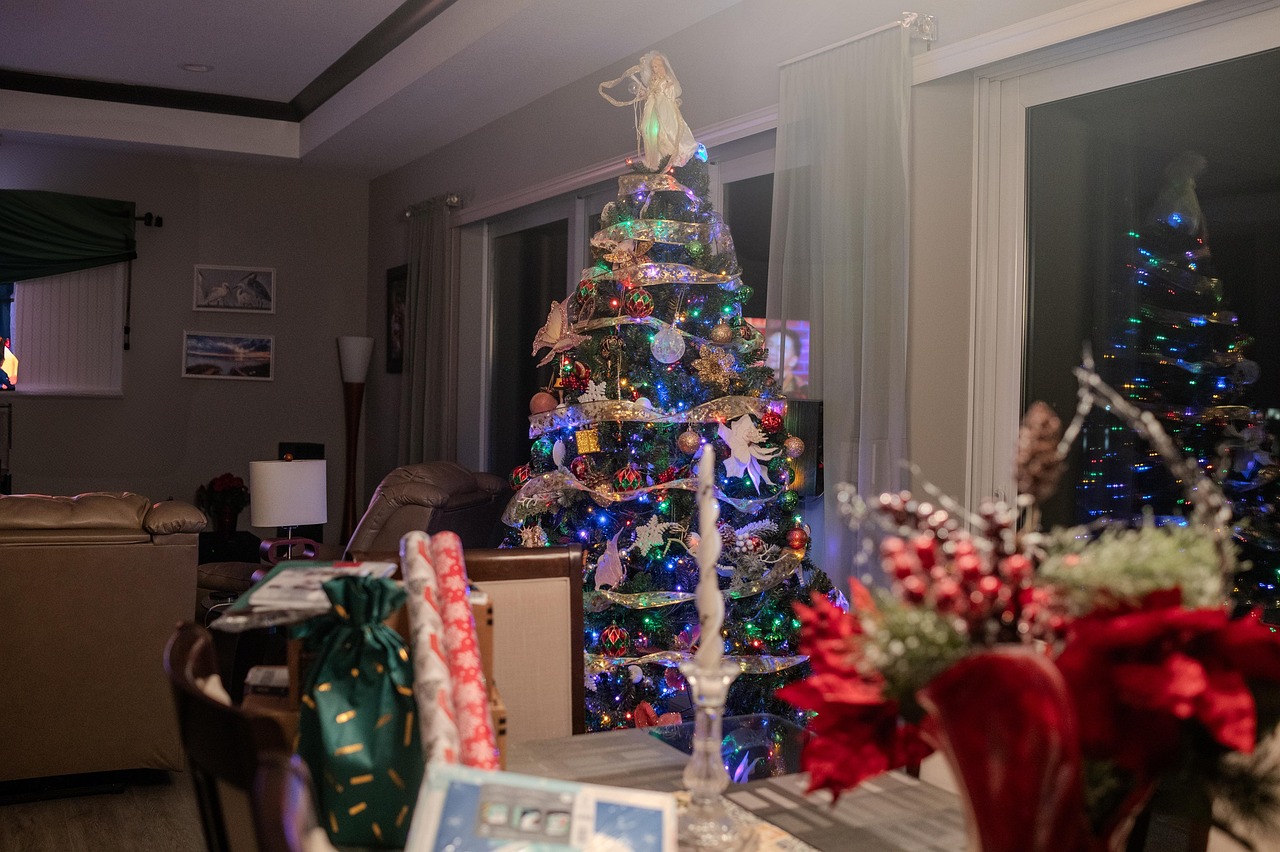 Festive decorations and lights